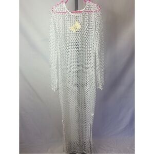 Forever Rose Elegant White Crochet Swim Coverup